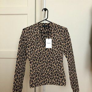 NWT Theory Cardigan in Leopard Knit Size P